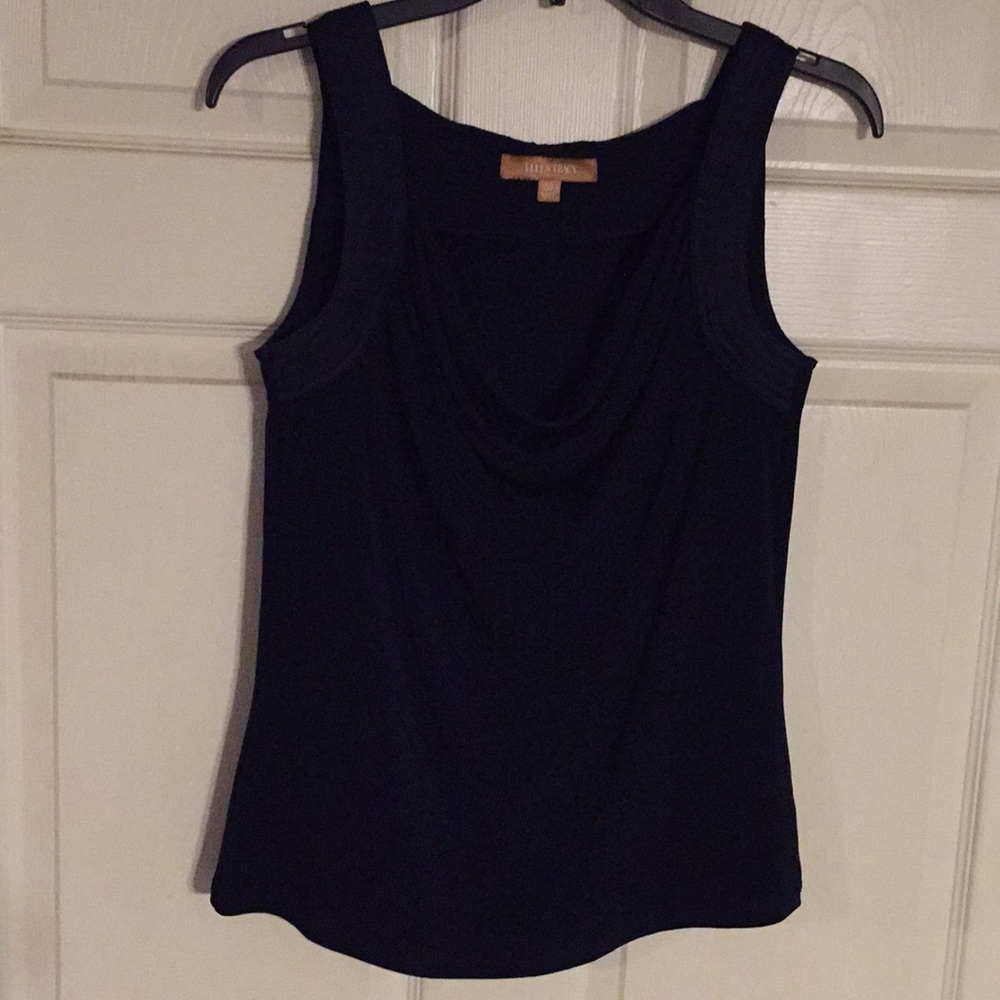 Navy blue top with satin trim